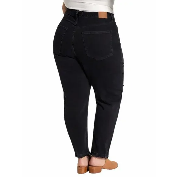 Madewell High Rise The Mom Jeans Renley Black Wash Size 37 - Picture 2 of 12